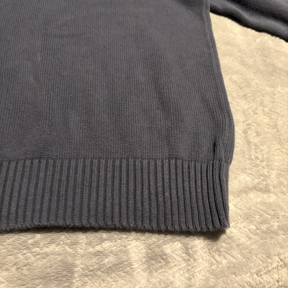 Eddie Bauer Sweater Men Medium Blue Turtleneck Quarter Zip Pull Over - Picture 10 of 16